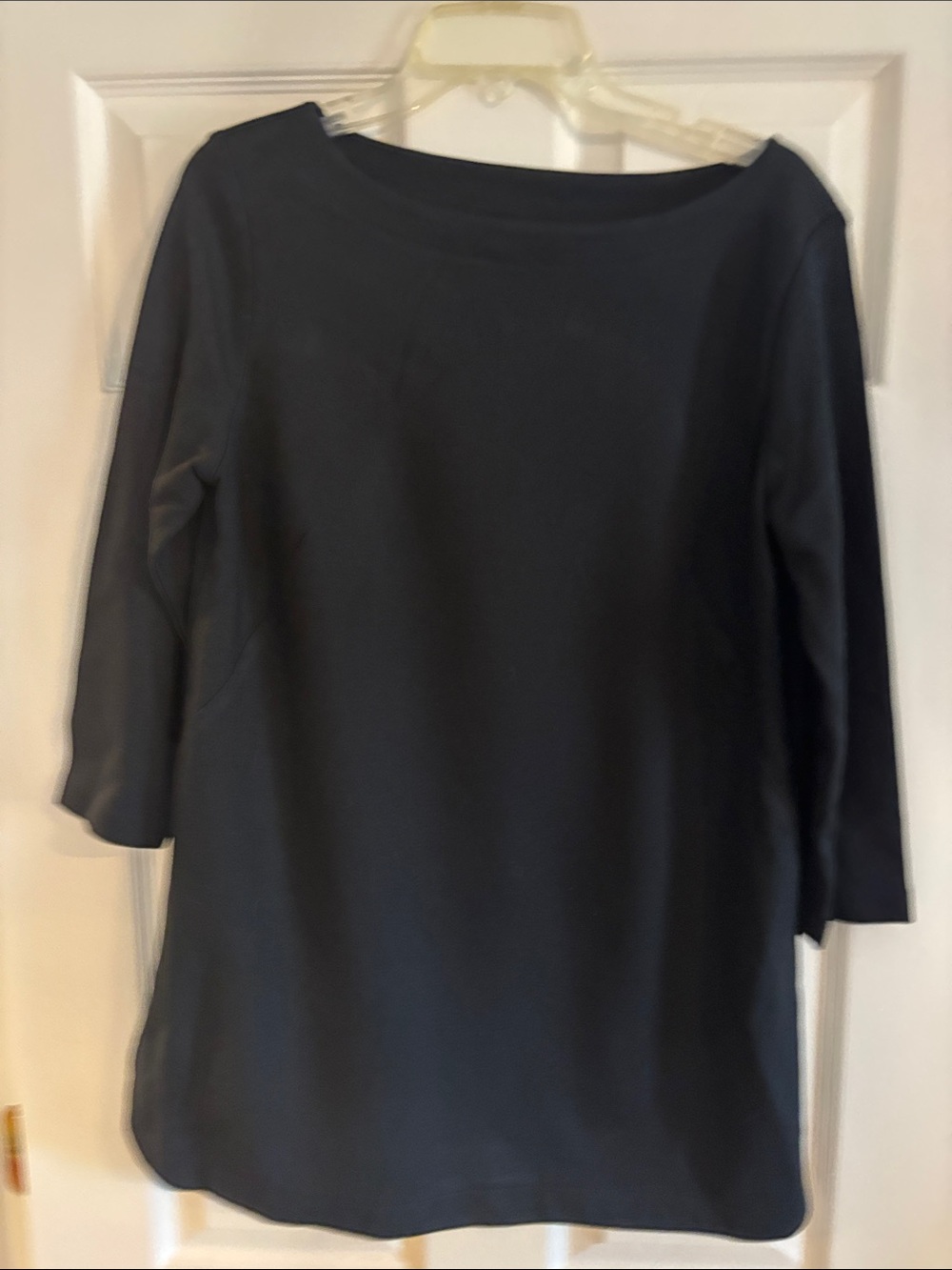 J. Jill Black Boatneck 3/4 Sleeve Top